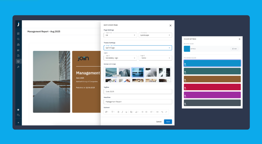 Joiin custom Report Packs editor